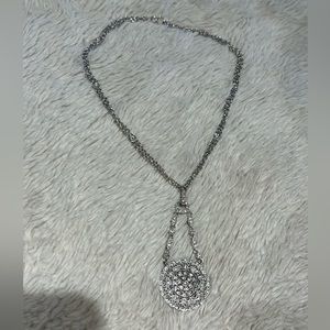 Silver Necklace with diamonds